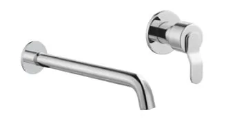Monomando lavabo empotrar Slim caño 170 mm con válvula Click Clack
