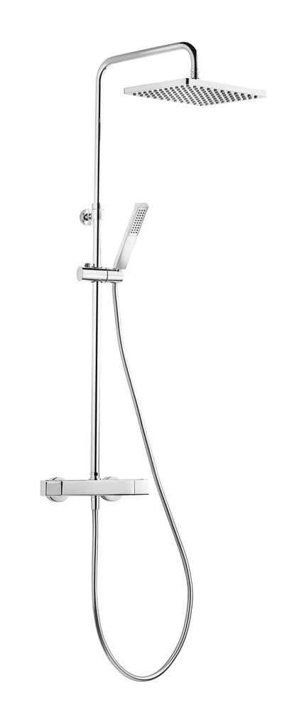 Columna termostato ducha telescópica, rociador 200x200m
