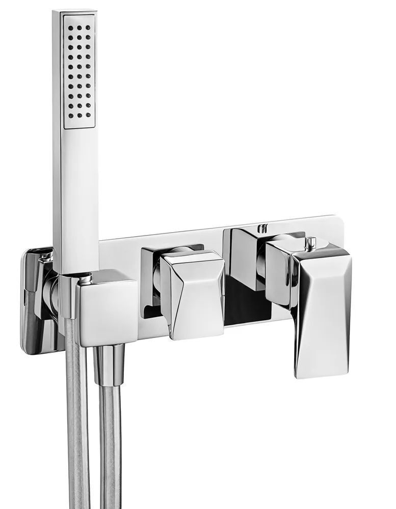 Termostato empotrar horizontal 2 vías con soporte, sin mango ducha