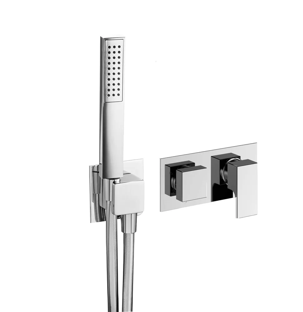 Monomando empotrar horizontal 2 vías con toma de agua separada, sin mango ducha