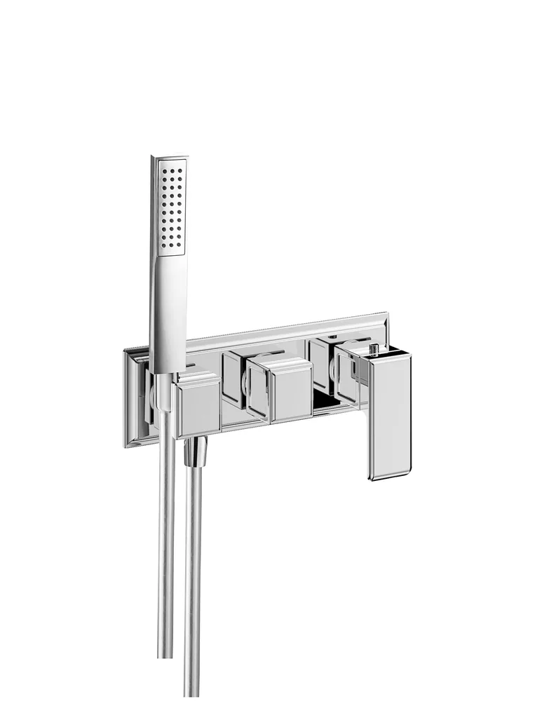 Termostato empotrar horizontal, 3 vías con soporte