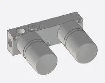 Parte interior monomando empotrar horizontal, 3 vías con toma de agua separada
