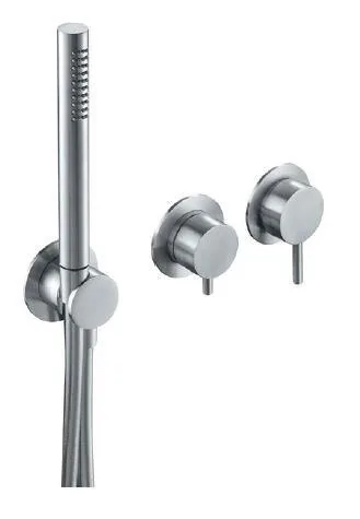 Monomando empotrar horizontal, 2 vías con toma de agua separada