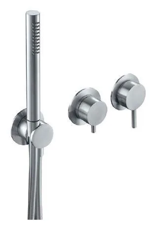 Parte exterior monomando empotrar horizontal, 2 vías con toma de agua separada