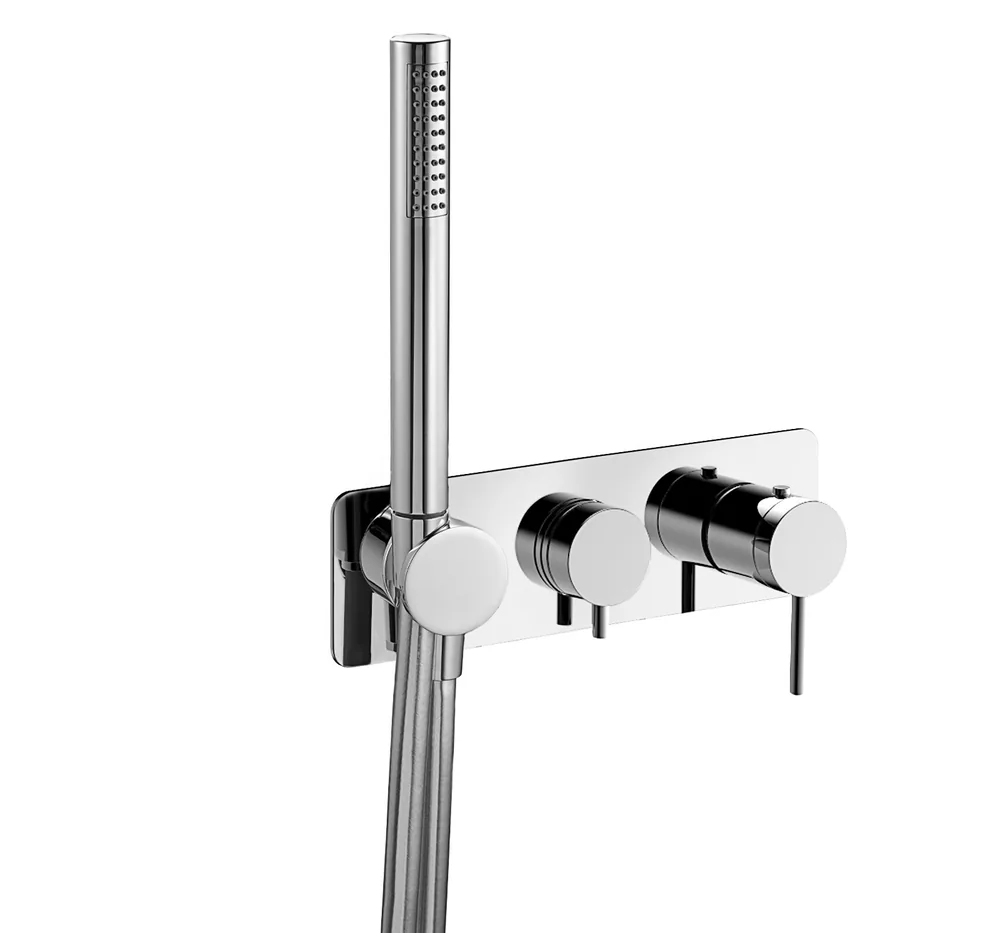 Termostato empotrar horizontal, 3 vías con soporte