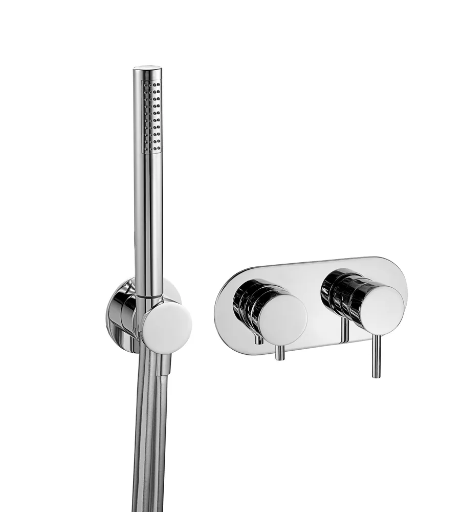 Parte exterior monomando empotrar horizontal 2 vías con toma de agua separada