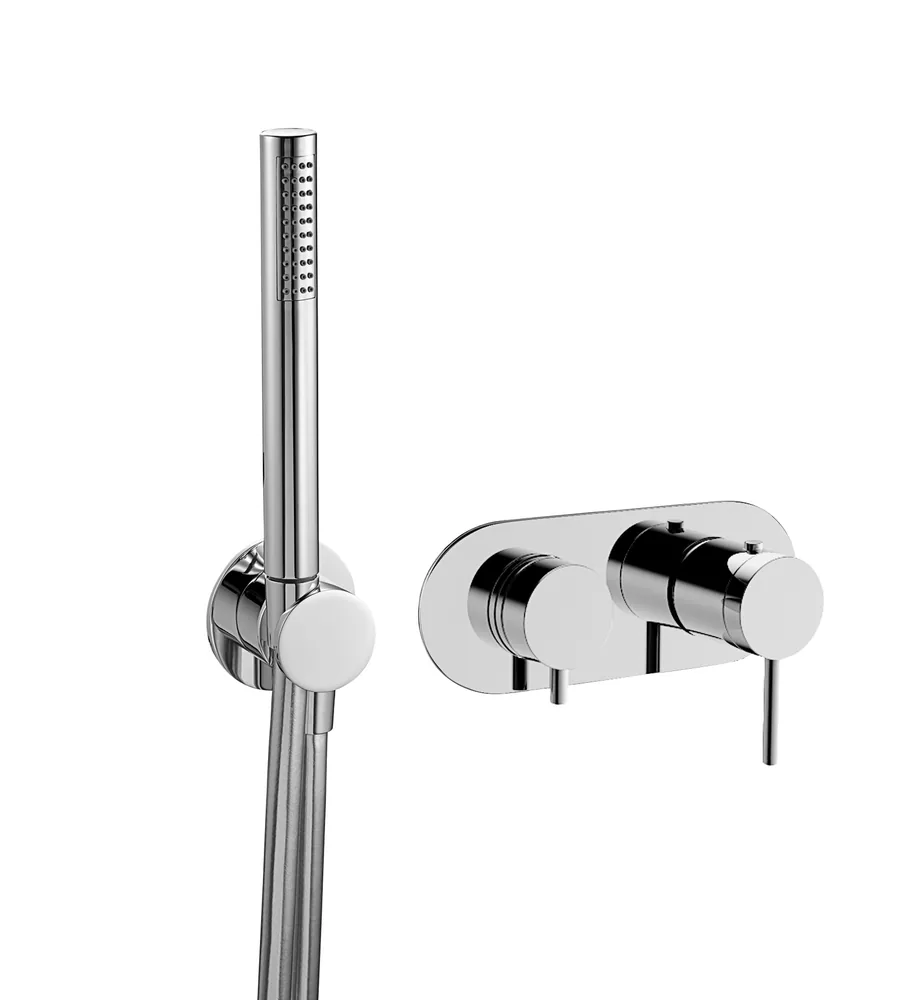Parte exterior termostato empotrar horizontal 3 vías con toma de agua separada