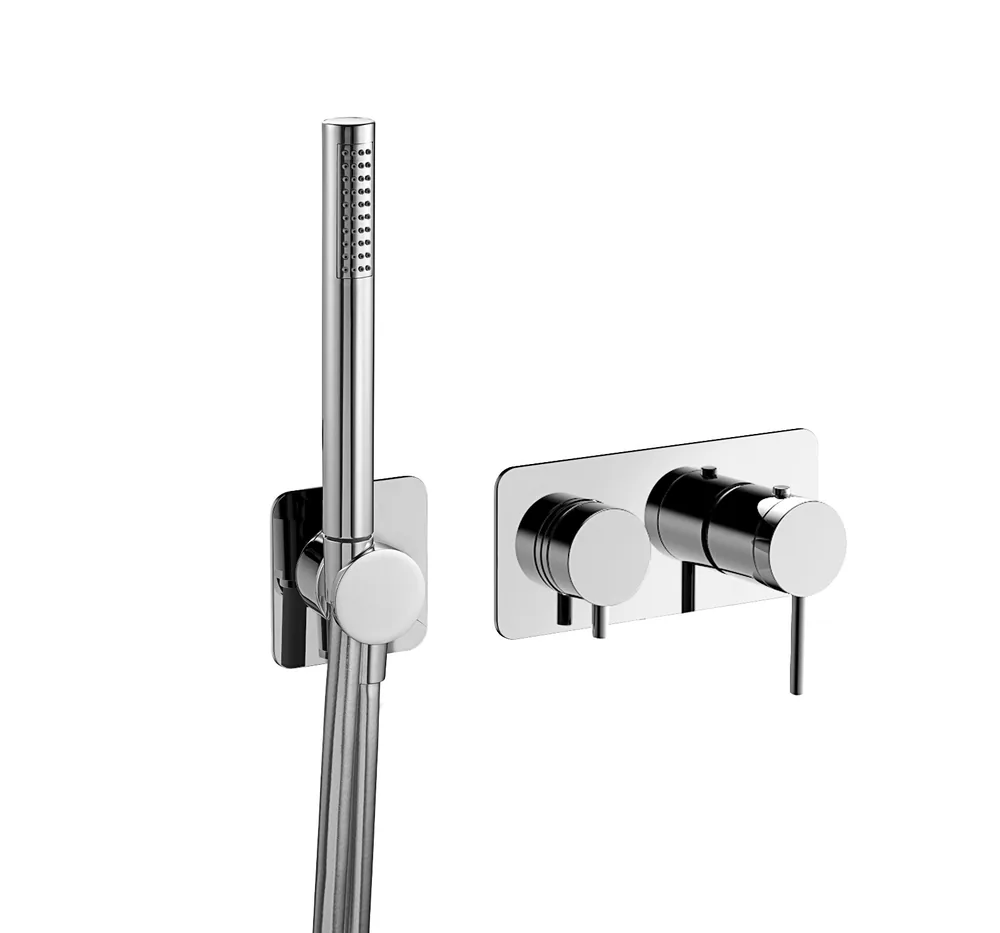 Parte exterior termostato empotrar horizontal 3 vías con toma de agua separada