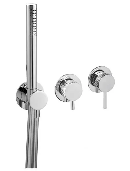 Parte exterior monomando empotrar horizontal Crystal 3 vías