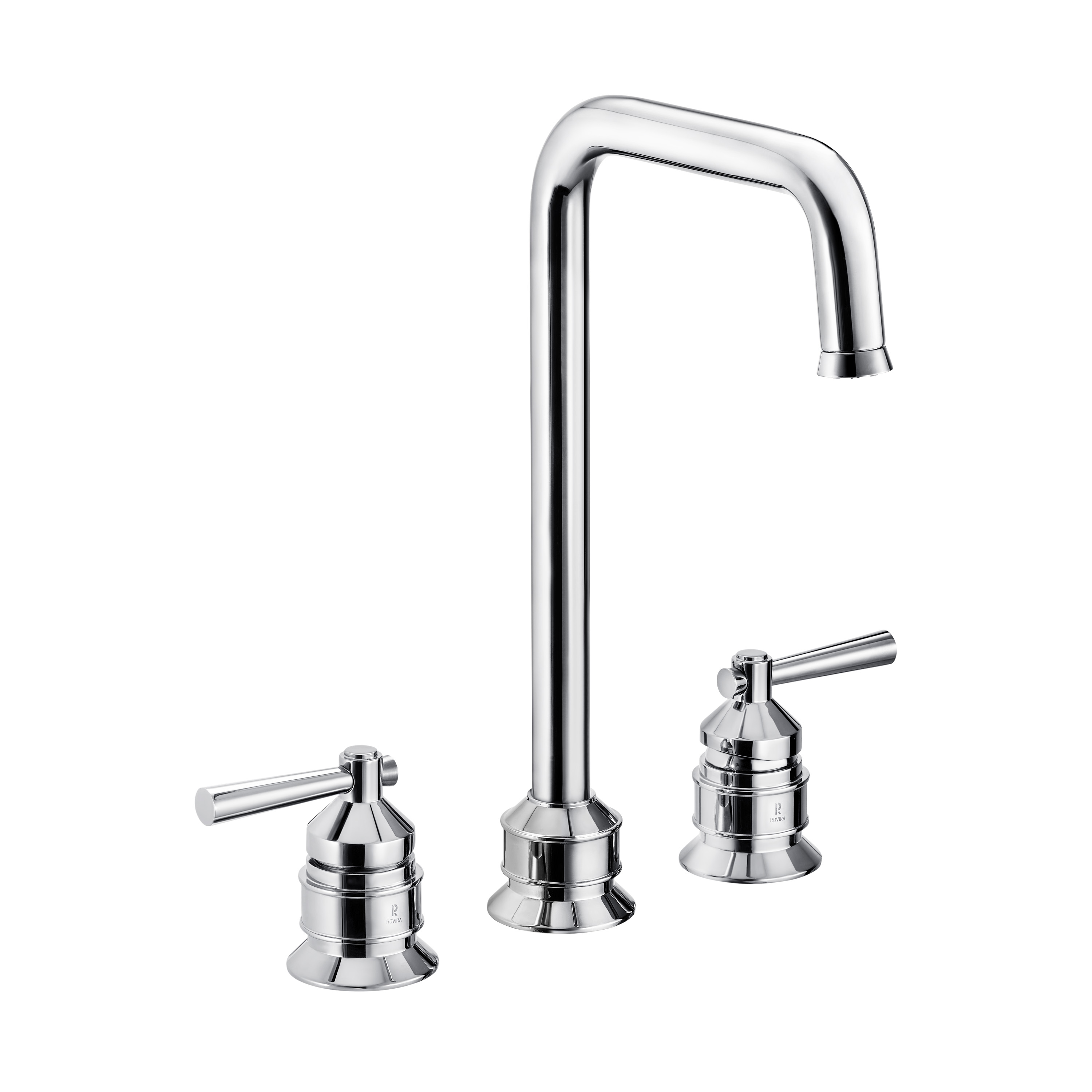 Batería lavabo caño central alto
