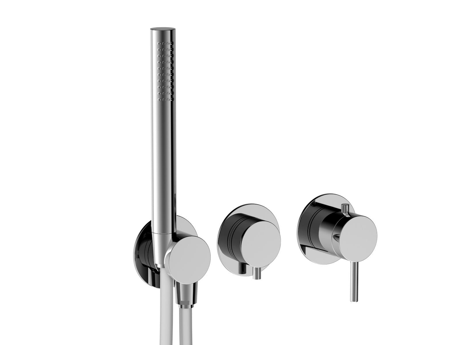 Monomando empotrar horizontal, 3 vías con soporte